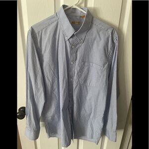 Richard Harris men’s blue & white striped dress shirt